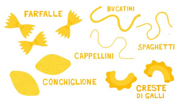 verschillende pasta - Vector, afbeelding
