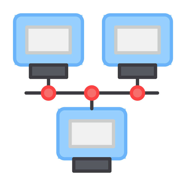 Connexions informatiques désignant le concept de réseau LAN  - Vecteur, image