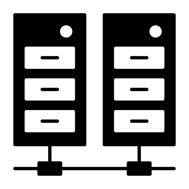 Moderne Design-Ikone des Datenserver-Netzwerks - Vektor, Bild