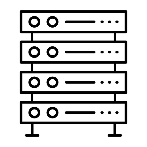 Icono de diseño moderno del rack del servidor de datos - Vector, imagen