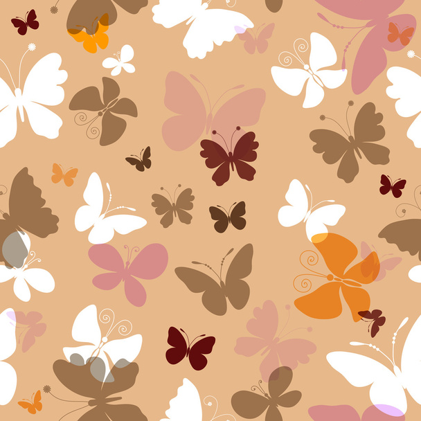 Repeating pattern with butterflies - Vector, Imagen
