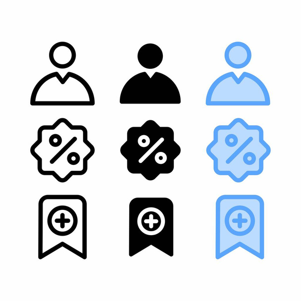 business man ikon három stílus honlap és felhasználói felület - Vektor, kép
