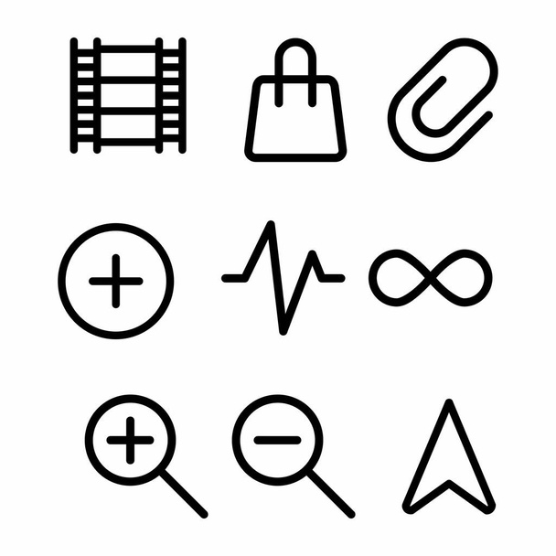 базовый набор значков со стилем контура для плаката - Вектор,изображение