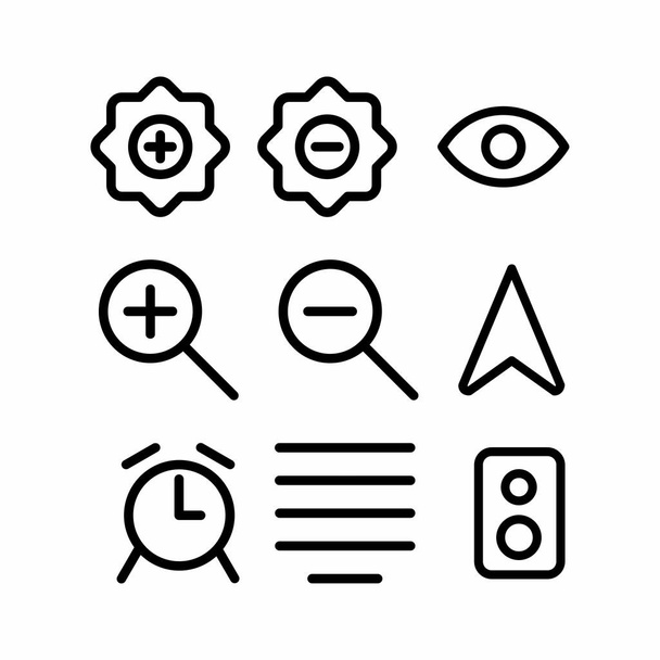 conjunto de iconos esenciales con estilo de esquema para presentación y banner - Vector, Imagen