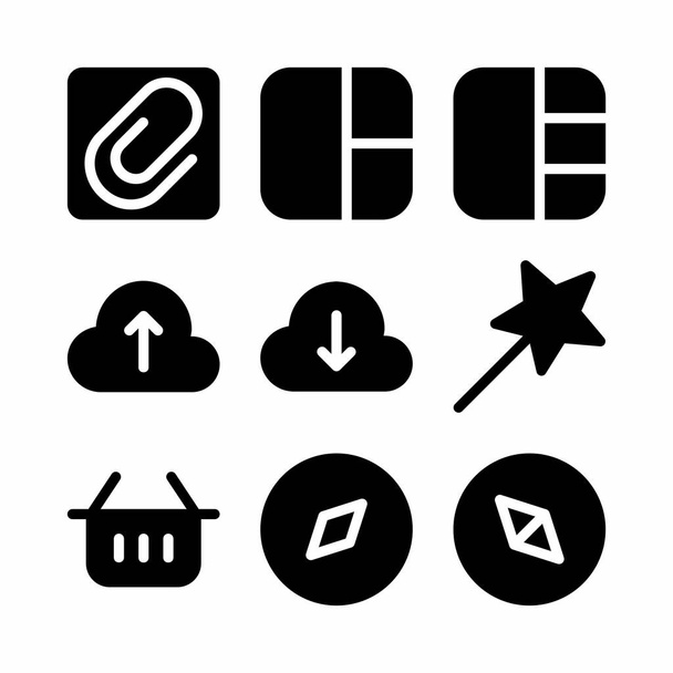 interface icon set with glyph style for poster - Vector, afbeelding