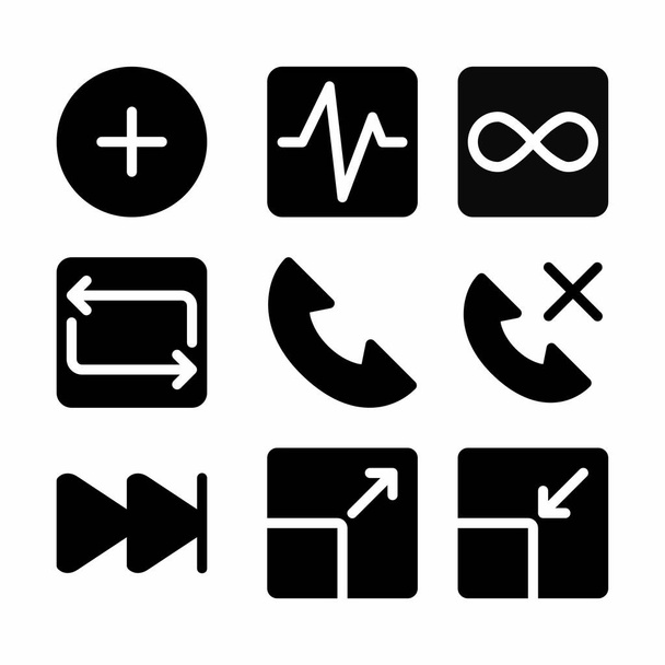 conjunto de iconos de interfaz con estilo glifo para presentación y sitio web - Vector, Imagen