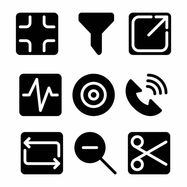 essential icon set with glyph style for presentation and website - Vector, afbeelding