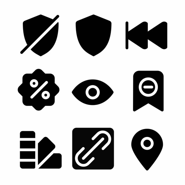 essentials icon set with glyph style for presentation and website - Вектор,изображение