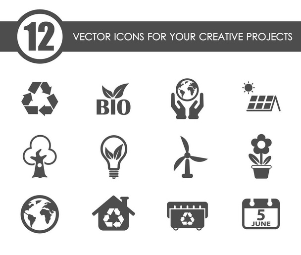 world environment day vector icons - Vector, Image