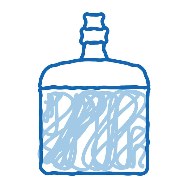 Igyál palack vázlat ikon vektor. Kézzel rajzolt kék firka vonal művészet Igyál palack jel. izolált szimbólum illusztráció - Vektor, kép