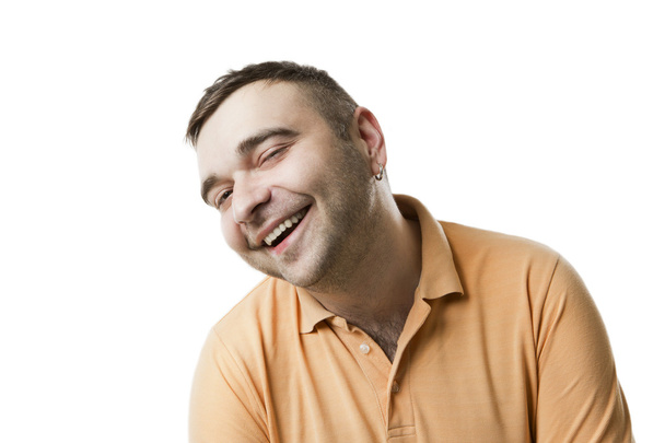 смішна посмішка задоволення чоловік
 - Фото, зображення