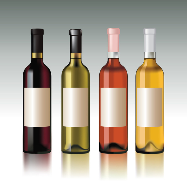Wine bottles - Διάνυσμα, εικόνα