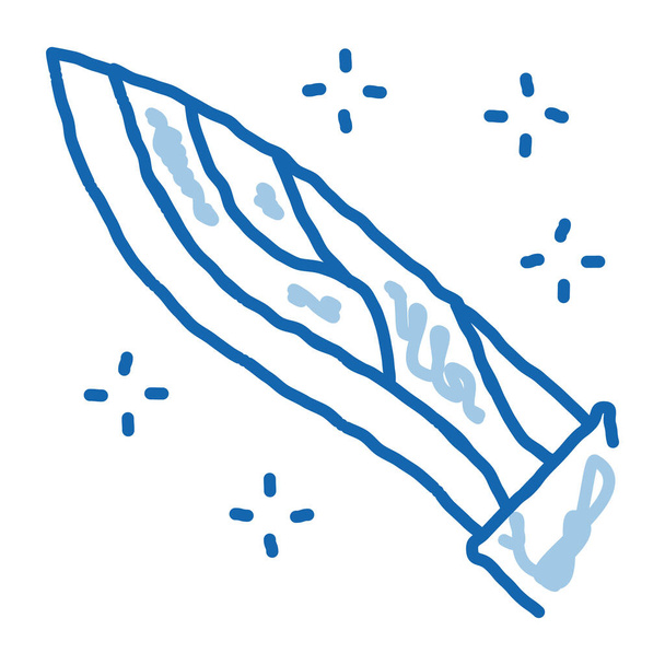 Sparkling Μαχαίρι διάνυσμα εικονίδιο. Ζωγραφική ζωγραφισμένη στο χέρι μπλε γραμμή doodle τέχνη Sparkling Μαχαίρι σημάδι. μεμονωμένη απεικόνιση συμβόλων - Διάνυσμα, εικόνα