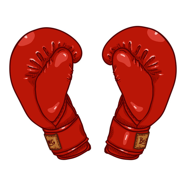 Vector Cartoon Red Boxing Gloves Illustration - Vector, Image