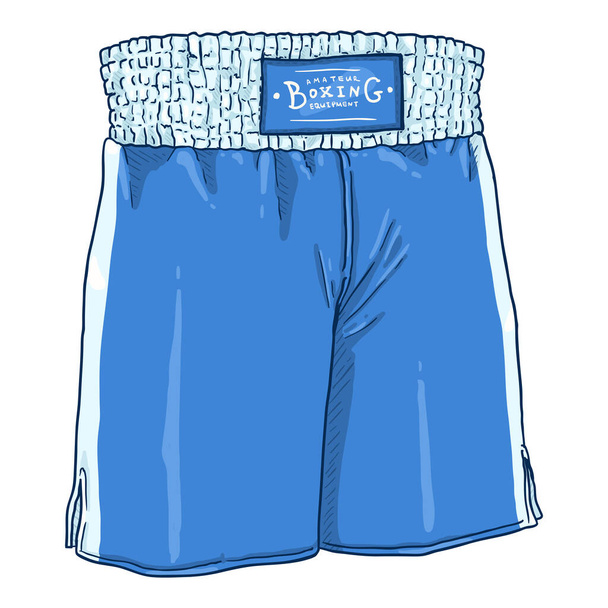 Vector Cartoon Blue Boxing Shorts - Vector, Image