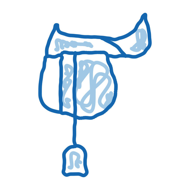 Costruzione stabile schizzo icona vettore. Disegnato a mano linea blu scarabocchio arte stabile segno edificio. illustrazione simbolo isolato - Vettoriali, immagini