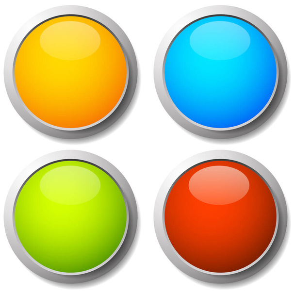 Blank, empty circle button, badge, tag or label icon. Stock vector illustration, Clip-art graphics - Вектор,изображение