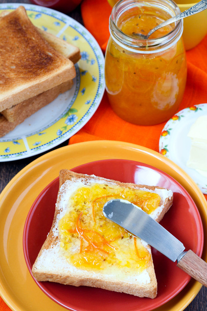 Toast with orange marmalade - Фото, изображение