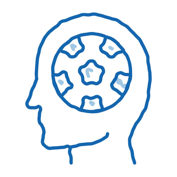 Αντί του εγκεφάλου - Ποδόσφαιρο διάνυσμα εικονίδιο. Χέρι ζωγραφισμένο μπλε doodle γραμμή τέχνης αντί του εγκεφάλου - Football Sign. μεμονωμένη απεικόνιση συμβόλων - Διάνυσμα, εικόνα