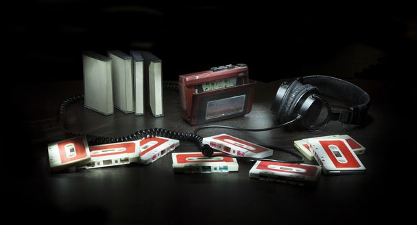 Composition with cassettes and player - Photo, Image