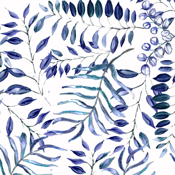 シームレスアクリル手描き花パターン - 写真・画像