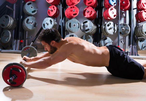barbell abdo man workout fitness at gym - Foto, Bild