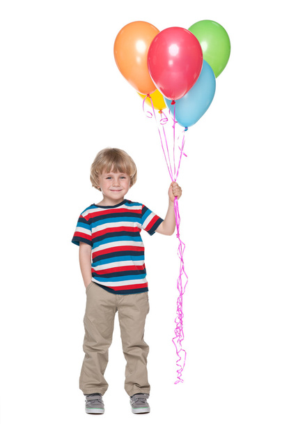 heureux petit garçon avec des ballons - Photo, image