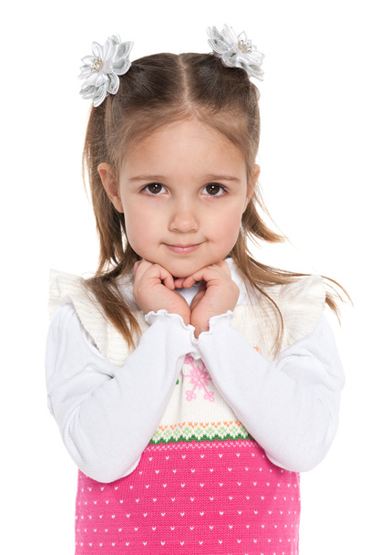 egy szép óvodai lány portréja - Fotó, kép