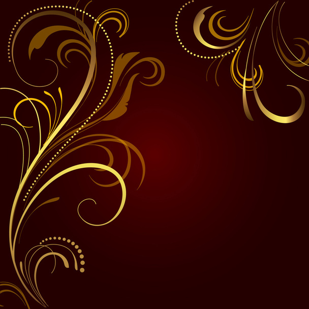 Abstract background with golden ornament - Vector, Image