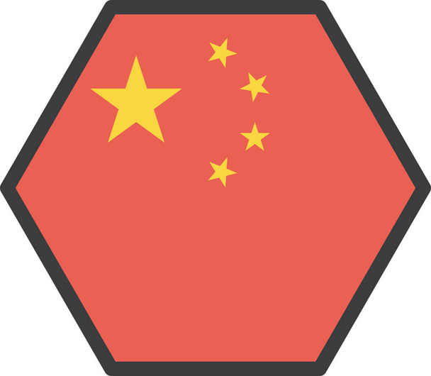 Chiny kraj bandery, wektor ilustracji  - Wektor, obraz