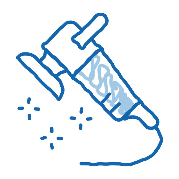 vektor náčrtku čisticího zařízení. Ručně kreslené modré čmáranice značky čisticího zařízení. izolovaný symbol ilustrace - Vektor, obrázek