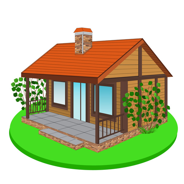 wooden house, cottage - Vektor, kép