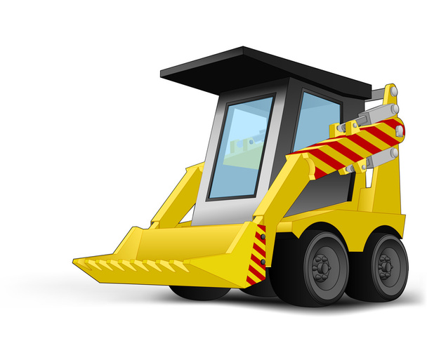 vector de dibujo de vehículo excavadora aislado amarillo
 - Vector, imagen