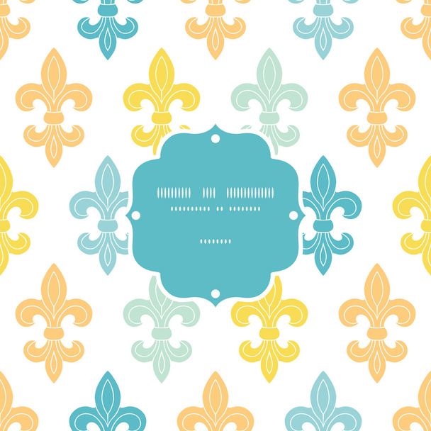 God and blue lily frame seamless pattern background - Вектор,изображение