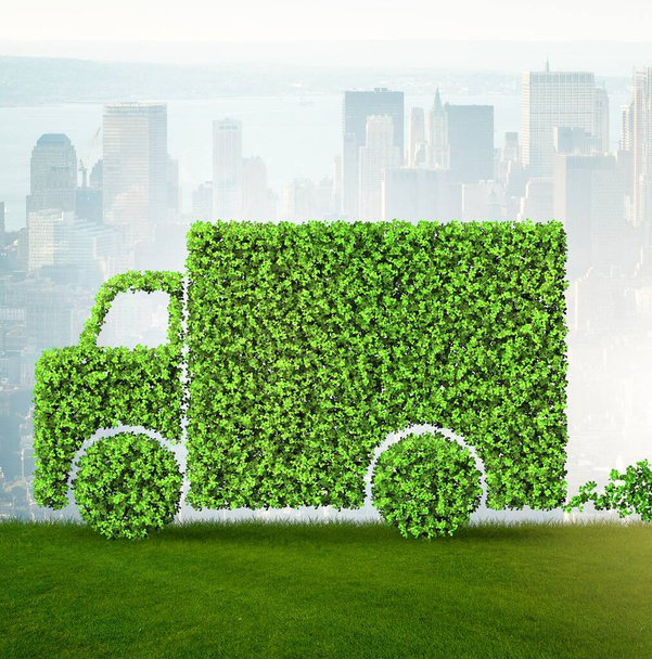 Puhtaan polttoaineen ja ympäristöystävällisten autojen käsite - 3d renderöinti - Valokuva, kuva