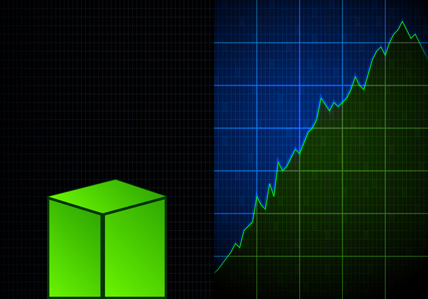 pozitivní zelené modré graf s sloupec vektor - Vektor, obrázek