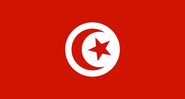 Flaga Tunisu. Ilustracja wektora - Wektor, obraz