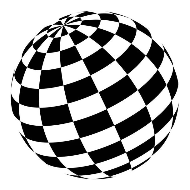 Sphere, orb, ball with squars, mosaic, tiles, checkered and chequered surface - Vettoriali, immagini