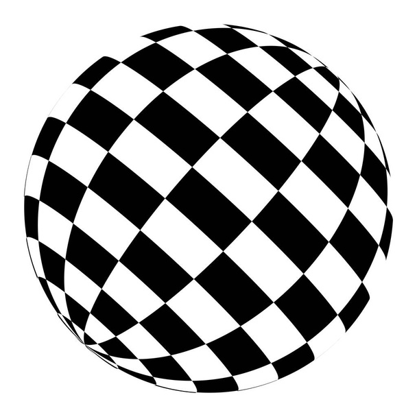 Sphere, orb, ball with squars, mosaic, tiles, checkered and chequered surface - Vektor, Bild