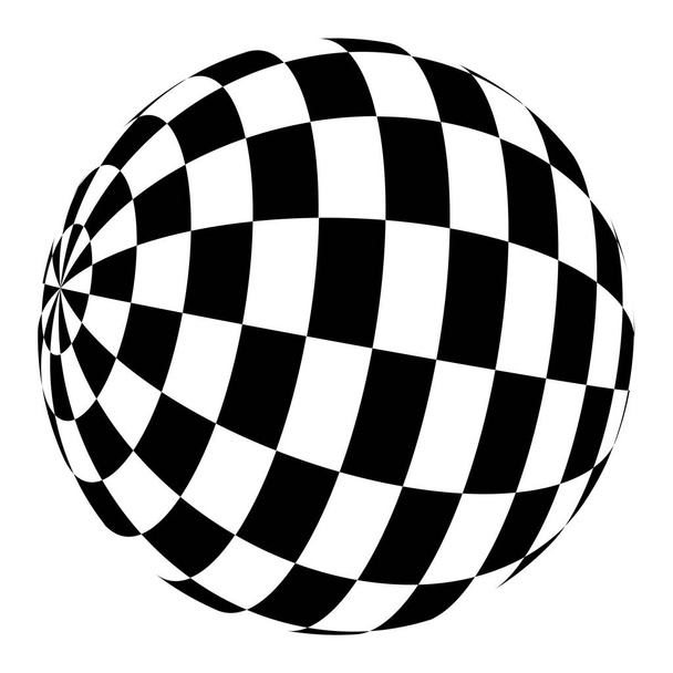 Sphere, orb, ball with squars, mosaic, tiles, checkered and chequered surface - Vector, Image