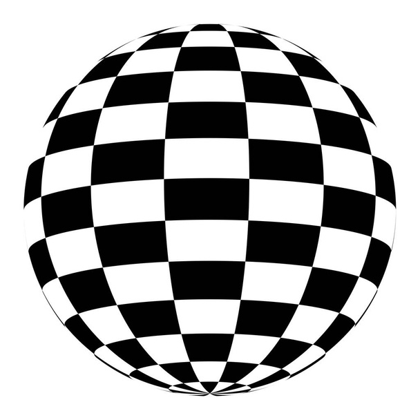 Sphere, orb, ball with squars, mosaic, tiles, checkered and chequered surface - Вектор, зображення