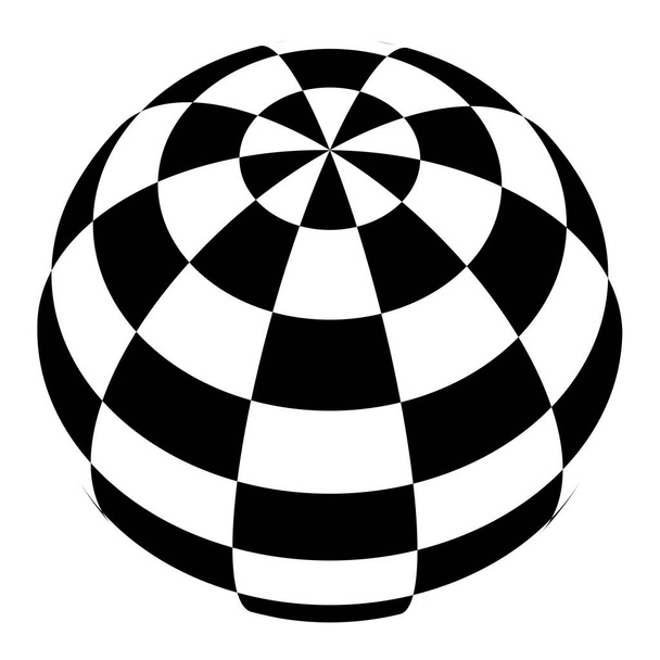 Sphere, orb, ball with squars, mosaic, tiles, checkered and chequered surface - Vector, imagen