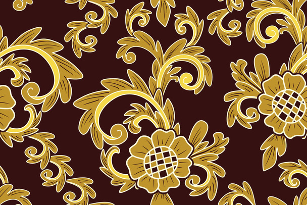 Saumaton kuvio kukka vektori Kuvitus, Indonesian batik motiivi - Vektori, kuva