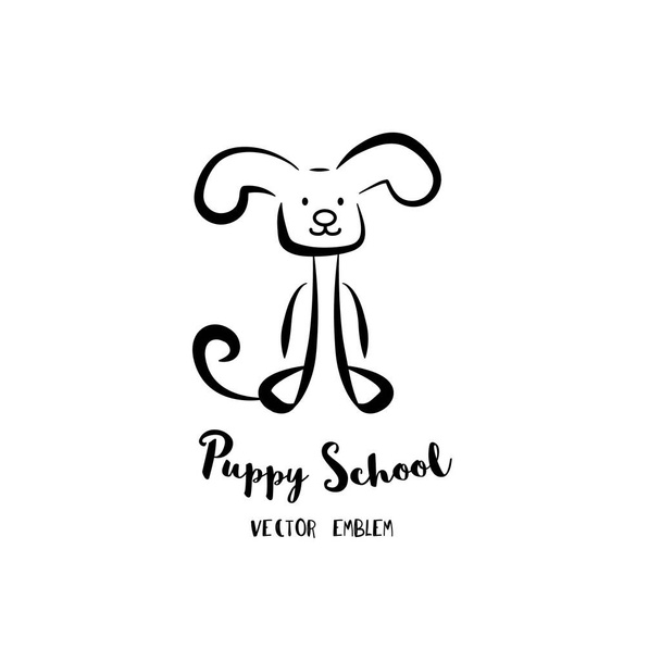 Vector Puppy Calligraphy Emblem - Vector, Image