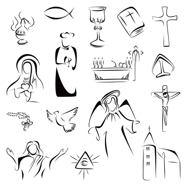 Religion icons - Vector, Image