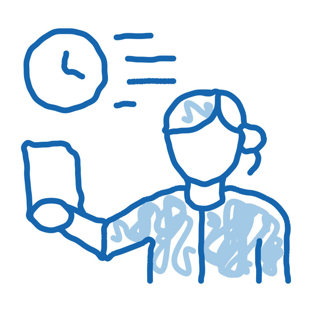 εκφωνητής επικεφαλής εικονίδιο σκίτσο διάνυσμα. Ζωγραφισμένο χέρι μπλε γραμμή doodle art announcer οδηγεί σημάδι. μεμονωμένη απεικόνιση συμβόλων - Διάνυσμα, εικόνα