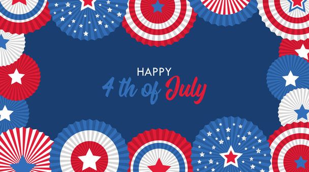 4th of july USA Independence day abstract background. Template for cards, stickers and party invitations.  - ベクター画像