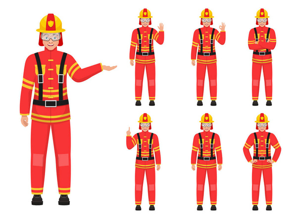 Fireman vector design illustration isolated on white background - Vector, Image
