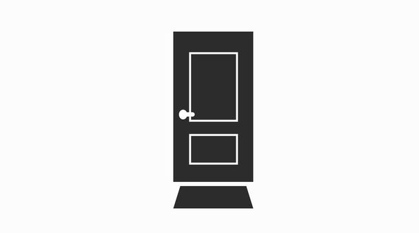 Door Icon. Vector isolated black and white door illustration - Vector, Image