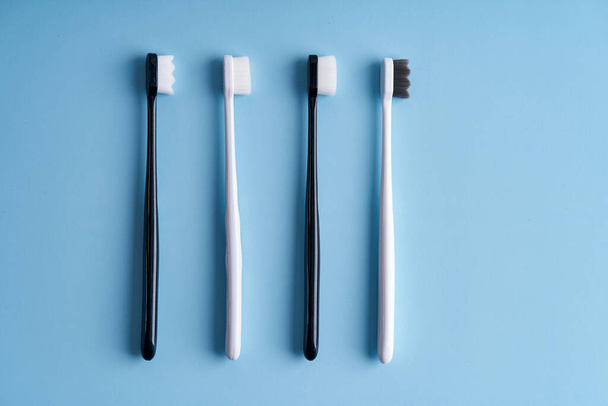 Trendy soft-bristled toothbrushes. Popular toothbrushes. Hygiene trends. - Fotografie, Obrázek
